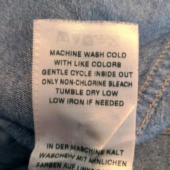 True Religion Denim Pearl Snap Shirt Womens Blue Western Cowgirl Classic‎ XL - Picture 8 of 8